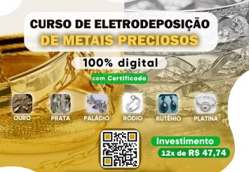Curso digital para dar banho de ouro, ródio, prata ou seja metais preciosos em bijuterias ou semi jóias